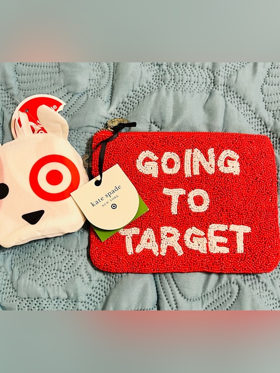 kate spade Handbags - kate spade Beaded Red Zip Pouch with added foldable tote NWT